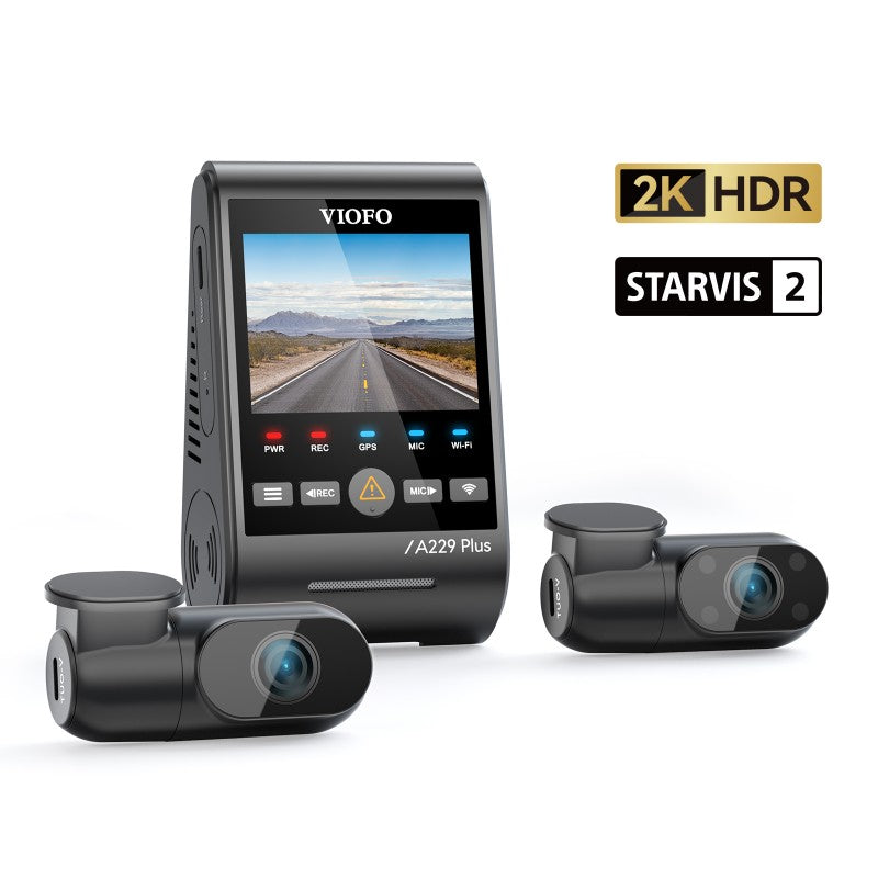 Viofo A229 Plus 3-Channel 2K+2K+1080P Dash Camera with Starvis 2 Senso –  Capture Your Action