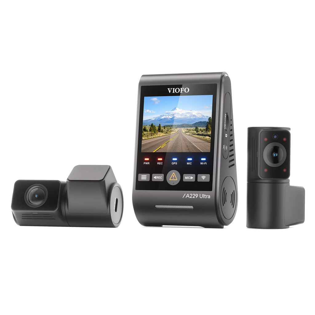 Viofo A229 Ultra 3CH 4K Front+4K Rear+1080P Fisheye Cabin Dashcam with Triple Sony STARVIS 2 Sensors, 3-Channel HDR, Ultra Fast 5GHz Wi-Fi & Precise GPS, Smart Voice Control