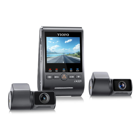 VIOFO A329T 3CH 4K 30FPS Front+2K Telephoto Camera+2K Rear Camera, Sony STARVIS 2 Sensor HDR, Support SSD Storage, Multiplex Video, Low Power Impact Detection, Hybrid Parking Recording