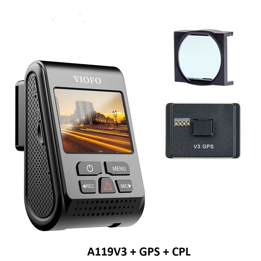 Viofo A119 V3 Dash Camera with Sony Starvis IMX335 Image Sensor + CPL + Hardwire Kit Bundle